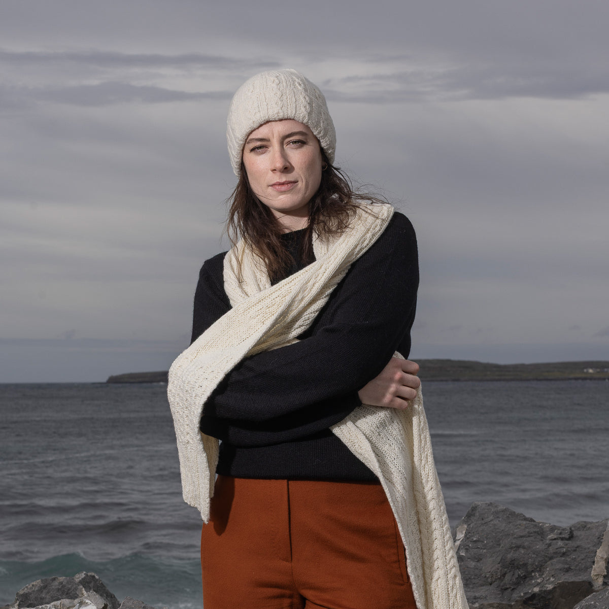 Cashmere Cable Hat & Scarf Set